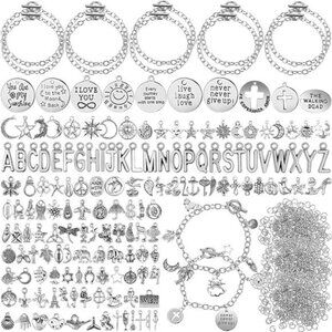 DIY Bracelet Making Kit 469 Pcs Bangles Charms Link Chain Jewelry Craft Supplies